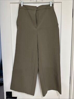 Zara Wide-Leg Pants in Olive